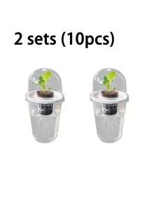 Hydroponic Planter Pot - Plastic Transparent Cylinder Shaped Hydroponics Planting Kit, High Transparency Closed Cultivation Water Cup, Transparent To Observe Root Growth, Small Holes Design For Ventilation - A - View 10