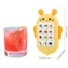 Teléfono de juguete con abeja musical, dispositivo de aprendizaje temprano - Sin batería incluida, con luces y canciones incorporadas, teléfono para niños, regalo ideal para interactuar con adolescentes en Navidad, Halloween, Pascua, Día del Niño - Multicolor - Ver 2