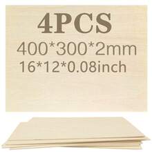 12/6/4 Pack 12"X16" (11.81 Inch X 15.75 Inch) Plywood Value Pack, Suitable For DIY Laser Projects, Crafts, Architectural Models, Home Building, Hobbies, Wood Burning, Board Games, Blank Tiles, Small Painting Canvases, Coasters, Holiday DIY Decor, Plywood Art Panels, Natural Color Plywood Blocks - A - View 9