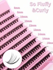 200/400 片装簇状假睫毛，8mm-16mm D 卷度，单根睫毛嫁接化妆工具，在家 DIY 自然或浓密妆效假睫毛 - D - 查看 4