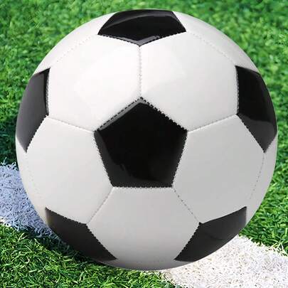 1pc Standard Size 5 Soccer Ball, Classic Durable PVC Material, Precision Stitching, Suitable For Competition Training, Daily Matches, Campus Sports, Family Activities