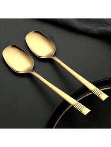 1pc/2pcs/5pcs Stainless Steel Square Soup Ladle Set - Elegant Minimalist Design, Suitable For Wedding Celebrations, Birthdays, Housewarming, Outdoor Gatherings - Multipurpose Celebration Spoons For Christmas, Halloween, Easter And Other Events - View 10