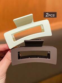 2/3/5/10pcs Fashion Square Medium Hair Clips In Coffee & Spring Colors, Elegant Minimalist Design, Suitable For Daily Wear, Work And Home, Women Hair Accessories, Recommended Gift Summer Beach Claw Clips Vacay Hair Claws - Multicolor - View 12