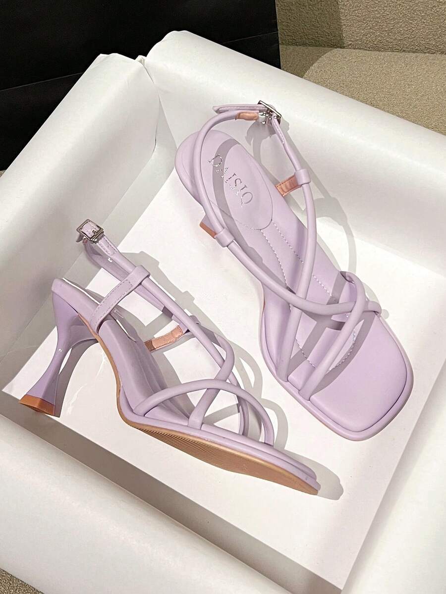 2025 Spring/Summer New Arrival Elegant High Heel Sandals, Minimalist & Comfortable Fashion Women Shoes, Purple Stiletto High Heel Sandals - Purple - View 1