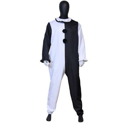 Classic Black And White Clown Costume, Circus Clown Role Play, Party Stage Performance Outfit