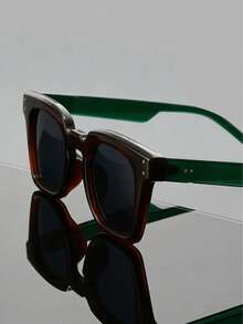 一副男士全黑厚框方形太阳镜，UV400 防晒，简约健身风格，适合健身和运动场合。 - 彩色 - 查看 6