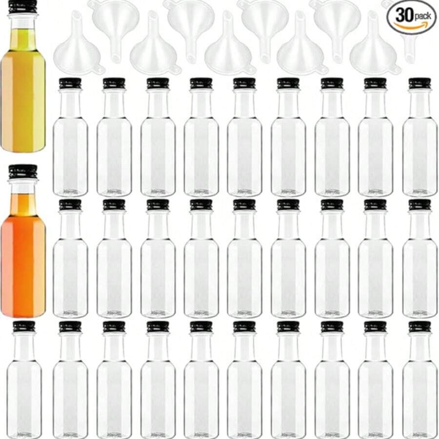 30 piezas Botellas mini de poción mágica de fiesta, con capacidad de 50ml y tapas de plástico negro - A - Ver 1
