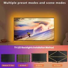 Acosh Neon 1m-40m RGB LED Strip Lights, Cuttable, USB Powered, Flexible & Easy Installation With Double-Sided Adhesive Tape, Suitable For TV, Monitor, Computer Backlighting, Bedroom, Living Room, Ceiling, Kitchen, Corridor Decoration - RGB - View 6