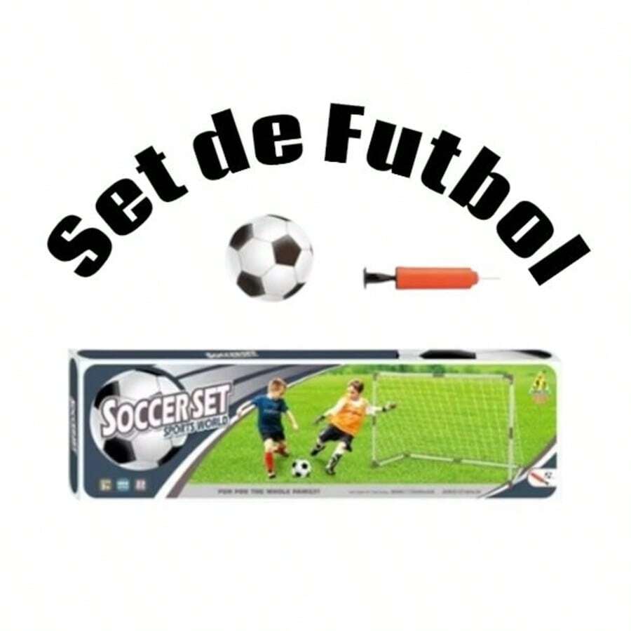 Set de Futbol Con Portería, Balón y Bomba - Multicolor - Ver 1