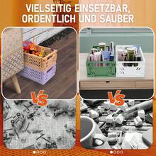 Cesta de almacenamiento de plástico plegable de cuatro colores; cesta para organizar objetos pequeños en el escritorio; cesta de almacenamiento perforada y transpirable para aperitivos; caja de almacenamiento multifuncional, adecuada para armarios, estanterías, baños, dormitorios y cocinas. - Multicolor - Ver 3