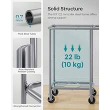 SONGMICS - Cesta de lavandería con ruedas cesta de lavandería enrollable 23.8 galones 90 l forro extraíble marco de acero con asa 24 x 11.4 x 31.9 pulgadas tinta negra URLS003B01 - Tinta negra - Ver 5