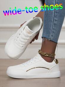 Giày nữ mũi rộng, giày nữ thời trang mới thoáng khí, giày thể thao đế dày đa năng thoải mái, giày chạy bộ bền và thời trang, giày đi bộ, giày thể thao nữ mũi rộng thường ngày. - trắng - Xem 6