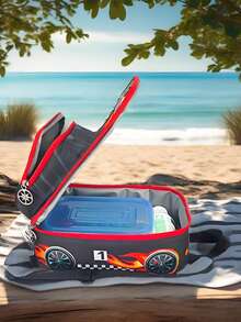 Yellow & Red Insulated Cooler Bag, Lunch Bag, Thermal Bag With Adjustable Shoulder Strap, Pockets, Suitable For Christmas, Ramadan, Commuting, New Year And Other Occasions. Non-Food Contact - Multicolor - View 5