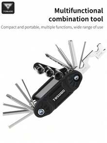 TOSUOD 16-In-1 Bicycle Multifunctional Tool Kit, Portable Bike Repair Tool Set Including Hex Wrench, Socket Wrench, Screwdriver, Tire Lever, Etc. - Multicolor - View 1