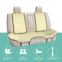 FH Group Neosupreme - Cojines de Asiento de Coche para automóvil Ajuste Universal cojín de Asiento Trasero de Coche Cojines de Asiento de Coche con Respaldo de Silicona Antideslizante para SUV - beige - Ver 4