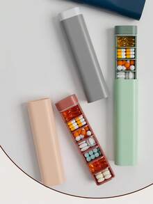 1PC Upgraded 7-Day Pill Organizer, Daily Pill Box, Travel Essential Pill Box, Can Hold Vitamins, Medicines, Pills And Supplements, Wishing You To Always Maintain Good Health. - Multicolor - View 13