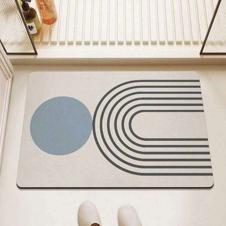 1 pieza Alfombra de baño rectangular de diatomita, fácil de limpiar, felpudo de entrada, alfombra de piso para el hogar, cocina y baño - (2) - Añade 10