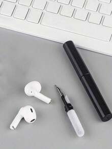 1pc Earphone Cleaning Kit, Suitable For Phone Cleaning, With Brush, Can Be Used To Clean Earphones, Wireless Earphones, Laptops, Cameras (White) - đen - Xem 6