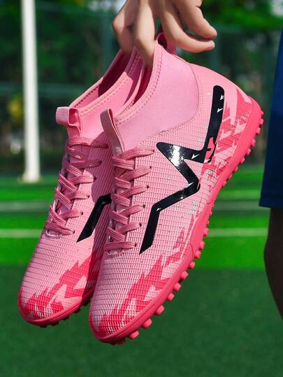 1 par de zapatos de fútbol con tachuelas para adultos y jóvenes, calzado de entrenamiento para campo de césped blando de alta gama, con clavos duraderos, botas de fútbol campus ligeras de alto rendimiento y profesionales, disponibles en múltiples colores, directa de fábrica