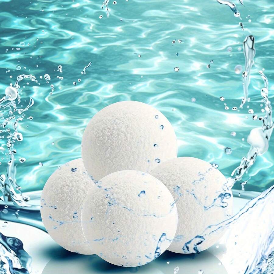 8pcs Pool Cleaning Balls - Quick Water Absorption, Highly Efficient & Reusable Sponge For SPA And Hot Tub Scrubbing, Suitable For Sand Filter System, Textured Surface Design, Essential For Swimming Pool And Spa Maintenance