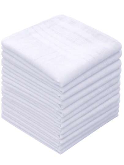 Mouchoir à carreaux blanc élégant pour hommes, grand mouchoir rayé élégant, pochette de costume, mouchoir à carreaux rétro premium absorbant la transpiration, lavable en machine, doux et confortable, plusieurs styles disponibles. Un cadeau parfait pour les hommes pour les anniversaires, la fête des pères, la fête des mères et Noël. 17x17 pouces.