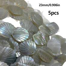 20个23毫米天然贝壳吊坠，扇形珠宝制作材料，贝壳工艺配件 - 彩色 - 查看 9