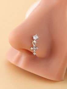 1pc Women's Hanging Cross Nose Studs/Rings, Body Jewelry For Pierced Nose - 彩色 - 查看 9