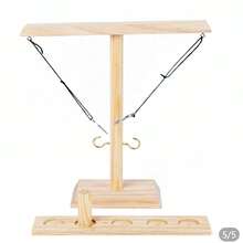 1 Set Wooden Ring Toss Game, Multi-Player Party Tabletop Throwing Game - Multicolor - View 5