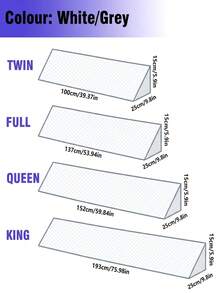 Wedge-Shaped Triangular Pillow Close The Gap 0-7" Between Your Headboard And MattressOr Wall Relieve The Head, Neck And Back Pressure Suitable For Sleeping And Reading SidePocket Can Hold Mobile Phones, Glasses, Remote Controls Multiple Sizes,Fabric Weight: 400-450g Per Square Meter - 灰色 - 查看 2