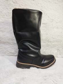 Women's Mid-Calf Boot With Fleece Lining, Comfortable For Winter - Black - View 1