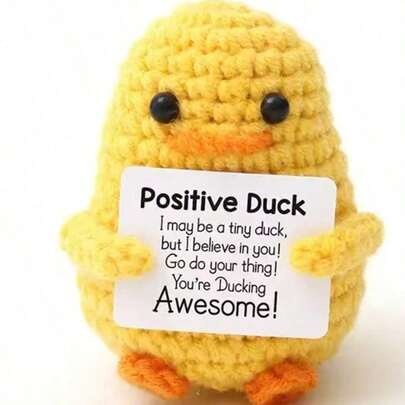 1pc Little Yellow Duck Hand-Woven Plush Toys Creative Thanksgiving Gifts Exquisite Niche Gifts Suitable For Birthday Wishes Thank You For Giving Gifts Home Cute Decorative Dolls High-Quality Hand-Crocheted Dolls Soft Skin-Friendly Healing Dolls.