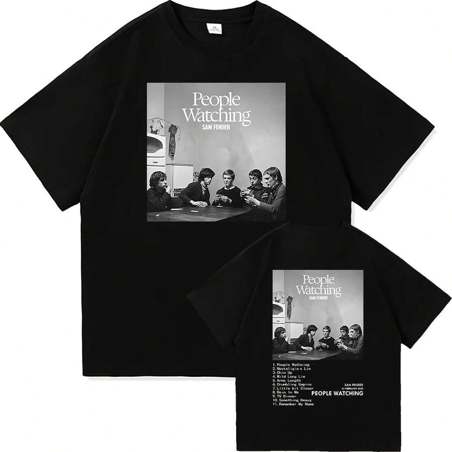 Sam Fender People Watching 2026 Tour TShirt Men_women Clothing Retro Harajuku High Quality Clothes C - Black - View 1