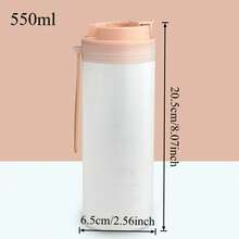 1个350/550毫升可重复使用塑料水瓶,带提绳,可爱卡通图案,便携式防漏饮水杯,旅行运动水杯,保温杯,耐冷耐热,可盛装茶、牛奶、咖啡,可微波炉加热,适合学生和成人在学校、办公室、户外露营、野餐等场合使用。 - 彩色 - 查看 17