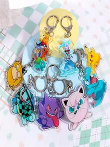 pokemon Móc khóa acrylic hình Pocket Monsters, móc khóa hoạt hình anime, phụ kiện balo. - Nhiều màu - Xem 1