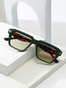 1pc Men's Retro High-Quality Personalized Minimalist Fashion , Suitable For Driving, Travel, Vacation, Casual, Beach, And Daily Wear - Green Frame Green and Yellow Tablet - View 4