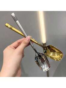 1pc/2pcs/5pcs Stainless Steel Square Soup Ladle Set - Elegant Minimalist Design, Suitable For Wedding Celebrations, Birthdays, Housewarming, Outdoor Gatherings - Multipurpose Celebration Spoons For Christmas, Halloween, Easter And Other Events - View 3