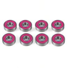 608RS Skateboard Longboards Bearing Set, Rolling Bearings, Skates Bearings Snow Red, Pack Of 8u2026 - 8 Rose Red Bearings - View 3