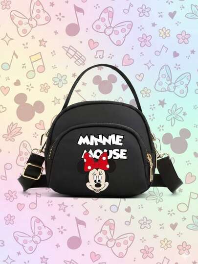 卡通老鼠印花女士斜挎包，可爱迷你单肩钱包，休闲百搭包，适合旅行、户外活动、日常使用，是送给粉丝的完美生日圣诞礼物。