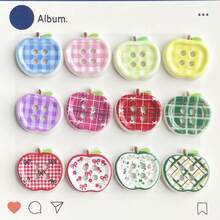 Apple Print 4 Hole Button, Handmade Hair Clip, Hair Scrunchie, DIY Decor Pendant, Beaded Decoration, Scrapbooking Accessory, Bag DIY Decoration - Color Mixing - View 3