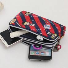 1个可爱加厚三层长拉链零钱包 - 彩色 - 查看 4