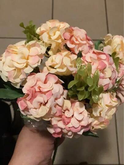 10pcs Artificial Hydrangea Bouquet, Artificial Bridesmaid Flowers For Wedding Celebration Decor, Home Decoration