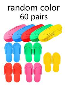 24 双一次性泡沫修脚拖鞋 - 无香味通用人字拖，适用于足部护理、美甲沙龙、水疗中心、淋浴间和海滩。 - 彩色 - 查看 8