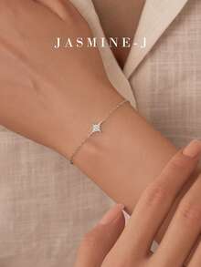 1 chiếc vòng tay bạc Sterling S925 hình ngôi sao tám cánh, vòng tay vàng, vòng tay Polaris, vòng tay tối giản và đa năng, vòng tay nữ, quà tặng ngày lễ, phù hợp để đeo hàng ngày. - Nhiều màu - Xem 6