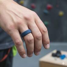 7 Pack Breathable Silicone Rings For Men, US Size 7-15, 8mm Wide Flexible Rubber Wedding Bands For Him, Comfort Fit Sport Finger Rings, Active Lifestyle Jewelry - Multicolor - View 7