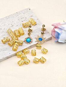 22pcs Baroque Bohemian Style Summer Hair Jewelry Dreadlock Braid For Girls Music Dance Party - Gold - View 4