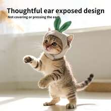 Cute Garlic Shape Pet Hat With Elastic Hook And Loop, Funny Vegetable Pet Headwear For Cats & Small Dogs - Multicolor - View 5