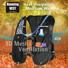 Running Vest Backpack, Hydration Backpack Pack, Water Backpack, Festival Essential - Rave Hydration Pack Hydropack Hydro For Hiking, Running, Biking, Festival Gear(ONLY BACKPACK) - Black - View 2