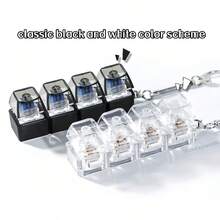 Breloc antistres cu tastatură 4 în 1, 2 buc/set | Culoare aleatorie negru/transparentă, fără funcție de iluminare, stil aleatoriu negru/alb, articol mic și drăguț, potrivit pentru chei/genți, fabricat din aliaj de aluminiu și aliaj de zinc - Multicolor - Vizualizare 4