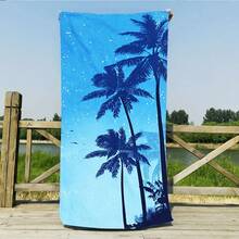 Palm Tree Beach Towel For Men, Women Summer Beach Pool Party Blanket - 31"X71" 29"X58" For Beach, Pool, Travel Microfiber Beach Towel Fast Drying Lightweight Thin Travel Towel Oversized Yoga Towel Large Sand Free Towels Absorbent Compact Towels - Palm Tree - View 5