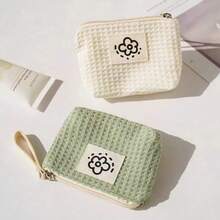Mini Cute Cartoon Coin Purse, Portable Lipstick/Cosmetic Bag, Earphone & Cable Organizer,For Holiday Beach, Bathroom Collection, Bedroom Collection, Large Capacity - màu xanh lá - Xem 11
